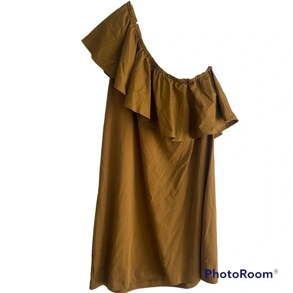 Women’s Sleeveless One Shoulder Ruffled Mini Dress - A New Day Green Size XXL - Picture 2 of 5